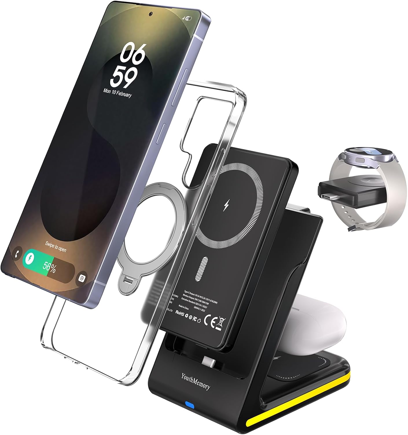 Wireless Charger Magnetic Charging Station Stand