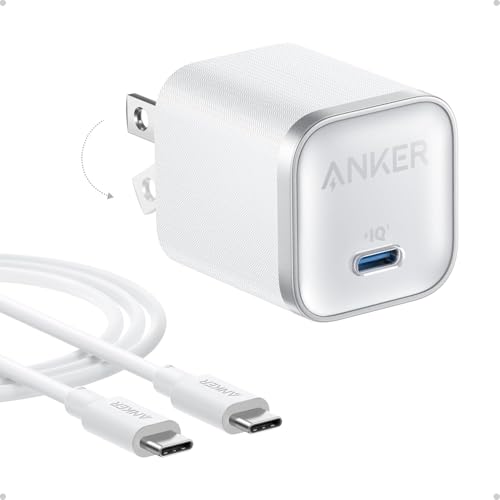 Anker Nano 45W Type C Charger Fast Charging, Compact and Foldable Plug USB C Charger Block for iPhone 17/16 Series, MacBook, Pixel 9, iPad, Samsung Galaxy S25 Ultra / S24 Series (6 ft Cable Included)
