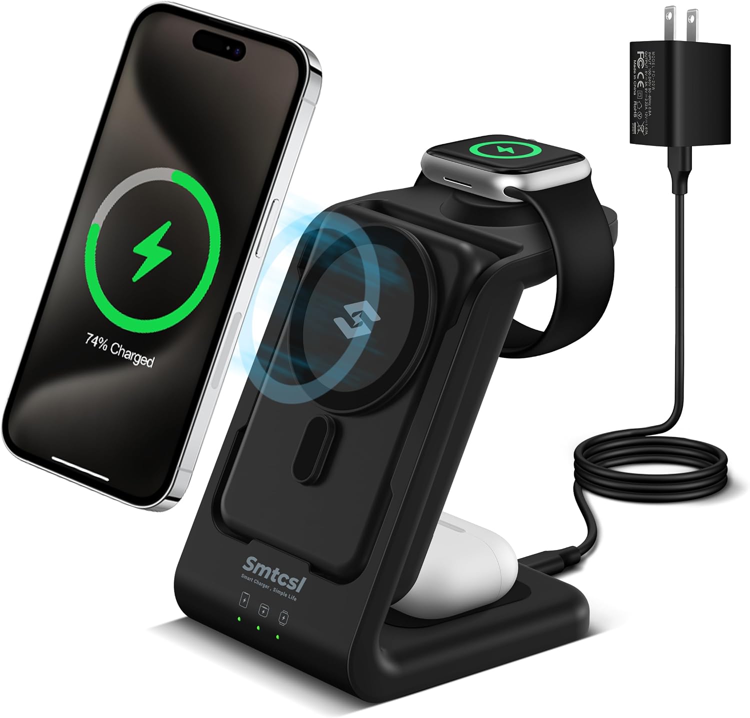 3 in 1 Wireless Charging Station (10000mAh)