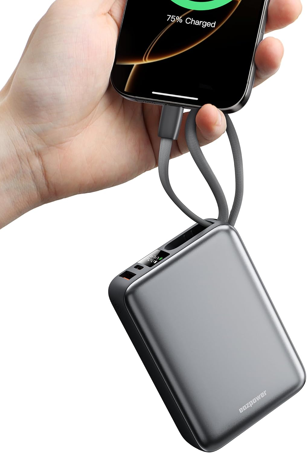 Power Bank 20,000mAh, 45W Fast Charging Laptop Portable Charger with Built-in USB C Cable, Travel Essential External Battery Pack with LED Display for MacBook iPad iPhone 16/15/14/13/Galaxy