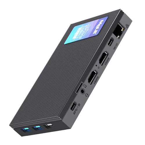MeLE Quieter4C Fanless Mini PC 8GB RAM 256GB Storage Micro PC Twin Lake N150(up to 3.6GHz) USB-C 2 X HDMI 4K@60 Triple Display Small Form Factor Desktop Computers with VESA Mount for Home/Office