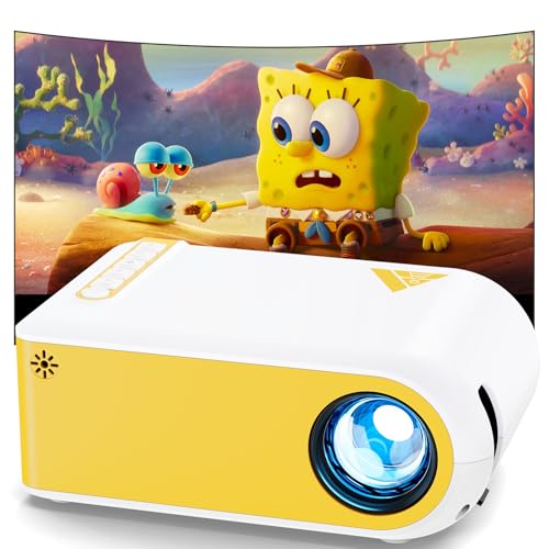 KSAN Mini Projector, Projector with WiFi and Bluetooth, 1080P Portable Movie Projector with Built-in Speaker, Compatible with Smartphone, HDMI, USB, AV, Fire Stick, PS5 for Home, Bedroom, Outdoor Use