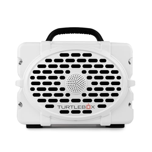 Turtlebox Original Gen 3: Portable Outdoor Bluetooth Speaker  Ultra-Loud (120dB), Waterproof (IP67), Rugged, Impact-Resistant, 3-Day Battery | Party Mode: Unlimited Pairing for Stereo Sound, White