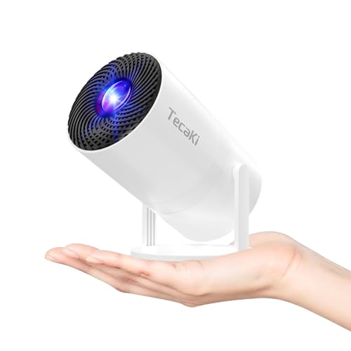 Mini Portable Projector with WiFi and Bluetooth,Support Movie Projector 1080P HD,Auto Keystone Correction,180 Rotatable,Compatible with TV Stick, HDMI, USB, Smartphone, Laptop (White 1)