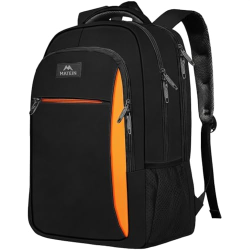 MATEIN Travel Laptop Backpack, Slim Sturdy College Laptops Backpack with USB Charging Port, Business Anti Theft Water Resistant Computer Bag Gift for Men & Women Fits 15.6 Inch Notebook