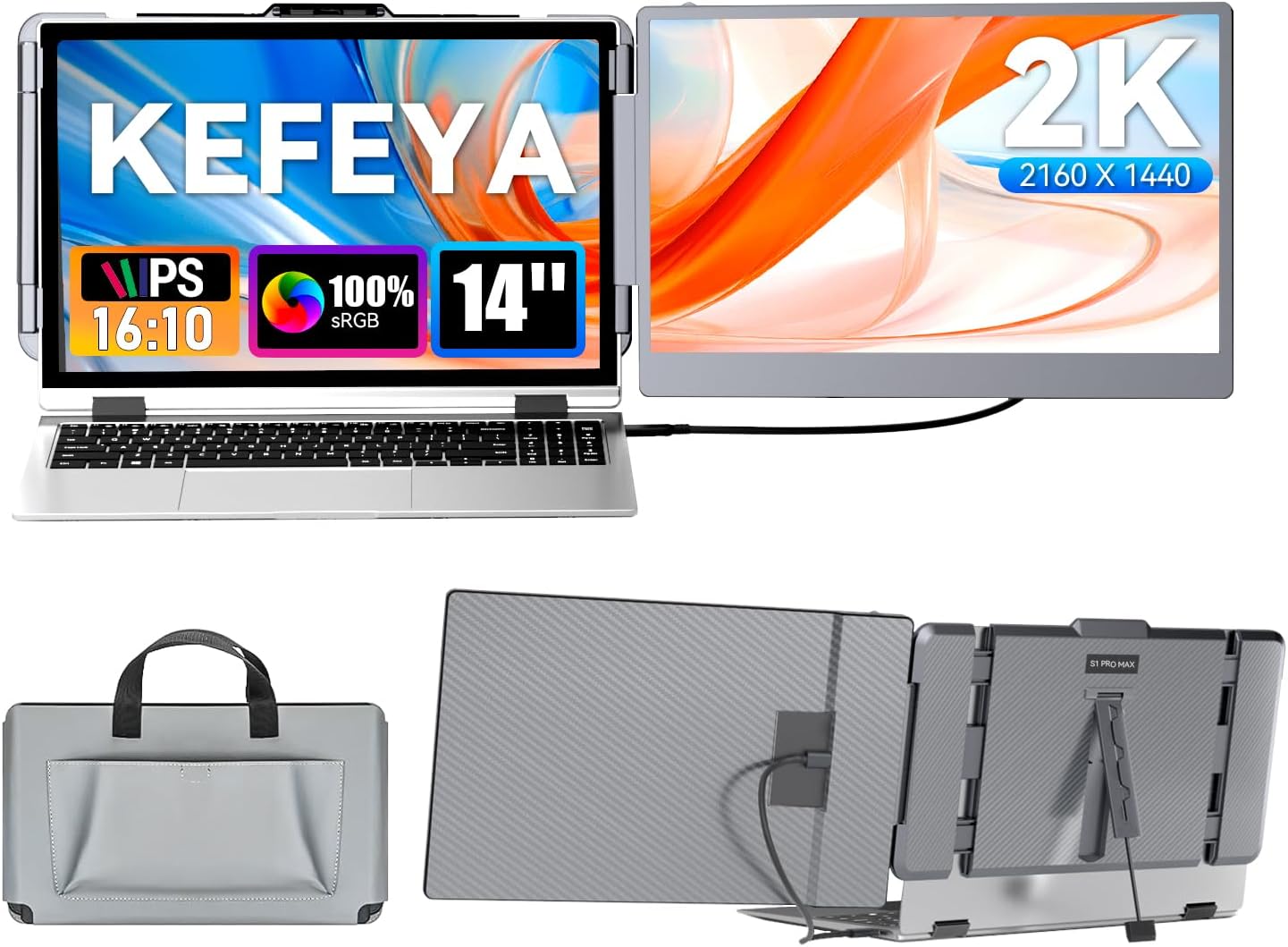 KEFEYA 14" 2K Portable Monitor