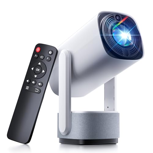 Mini Projector with Wifi and Bluetooth 4K Support - SOOMFON Portable Smart TV Projector for Bedroom with 6W Speaker 270 Rotatable 260 Lumens Auto Keystone, Compatible with iOS/Android/TV Stick/HDMI