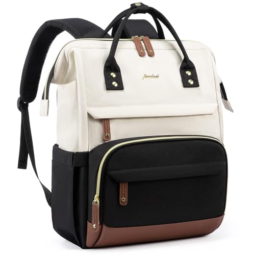 Focdod 18" Anti-Theft Backpack (Beige/Black/Brown)
