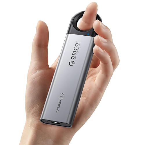 ORICO 4TB Portable SSD, Up to 460MB/s Speed External Solid State Drive, Hanging Hook Design, Plug & Play, USB-C & A 2-in-1 Cable, Portable Storage for Type-C Smartphones, Tablets, Laptops - C5C5