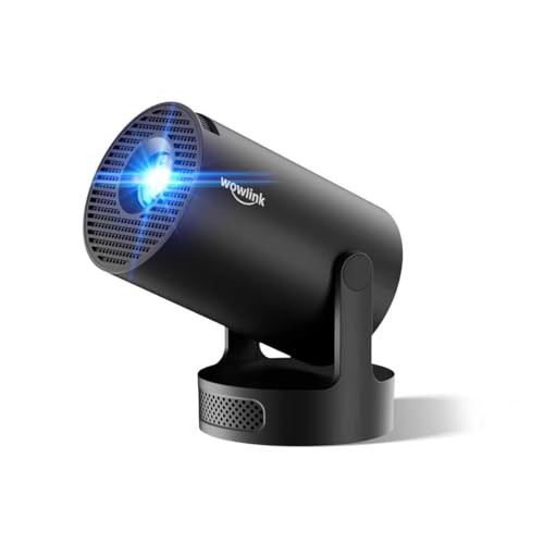 [Built-in Apps & 2025 Upgraded] Mini Projector with WiFi 6 and Bluetooth 5.4 Support 4K 1080P Auto Keystone 180 Rotatable Projector Portable Compatibile with HDMI/TV Stick/Memory Stick/Laptop, Black