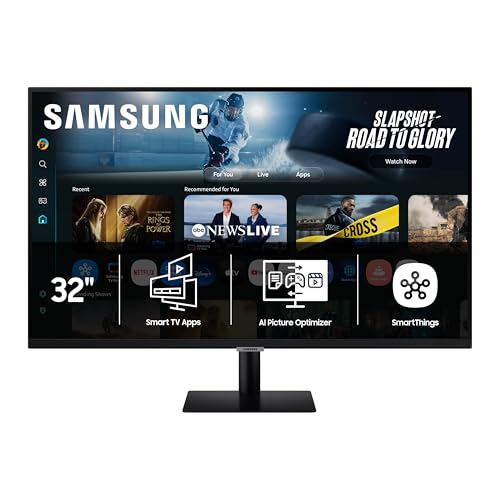 Samsung 32 Smart Monitor M7 (M70F) 4K UHD Display, Samsung Vision AI, Smart TV Apps, Gaming Hub, USB-C, HDMI and USB-A, Black, LS32FM702UNXZA, 2025