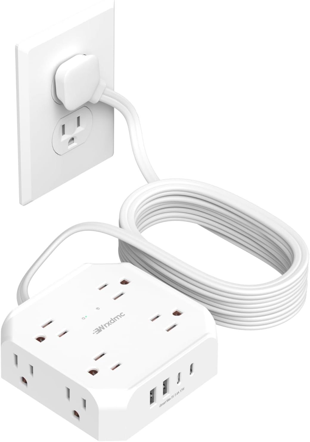 Wrxdmc 2 Prong Power Strip