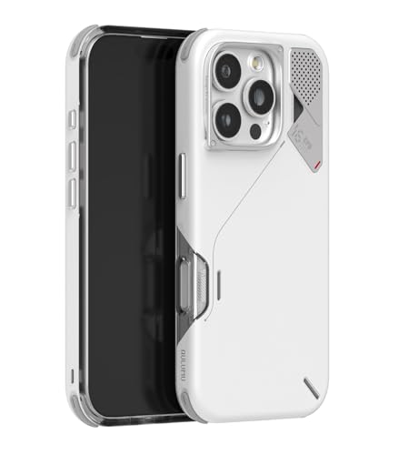 Aulumu A16 Shockproof Case for iPhone 16 Pro | Updated Camera Control | Real Cooling | Aluminum Alloy Camera Frame | Multi-Layer Composite Protection - White