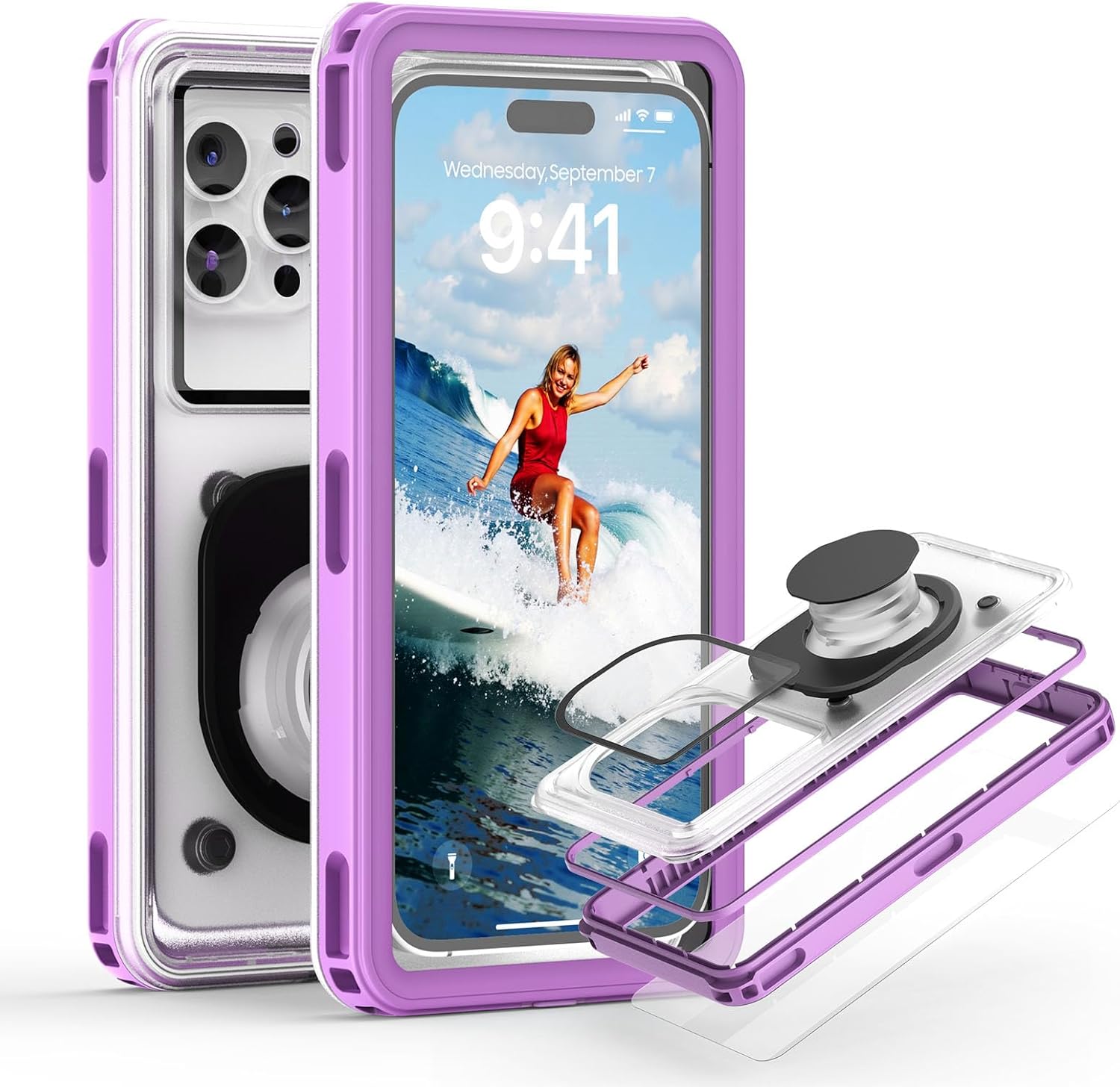 APRUT IPX8 Phone Pouch (Purple)