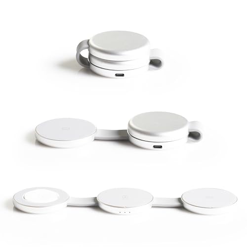 AT&T 3-in-1 Foldable Wireless Charging Station  15W Qi-Certified Fast Charger Stand for iPhone 15/14/13, Android & AirPods  MagSafe Compatible  USB-C Cable Included  Silver
