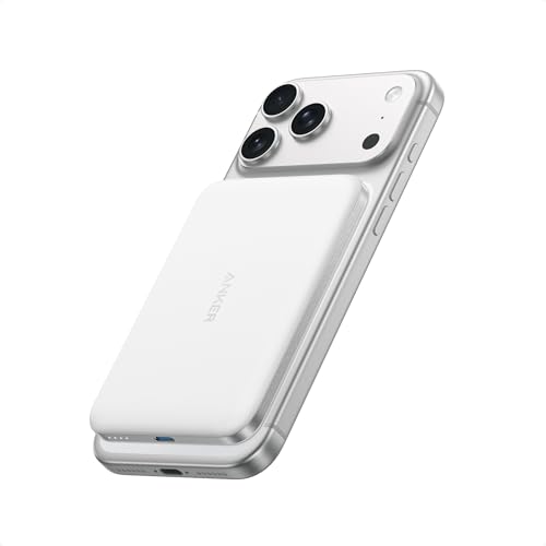 Anker Nano Power Bank, Ultra-Slim 5,000mAh Magnetic Battery Pack, Qi2 Certified 15W Max Ultra-Fast MagSafe-Compatible Portable Charger, Ergonomic Design, for iPhone Air/17/16/15 Series (Not for Pixel)