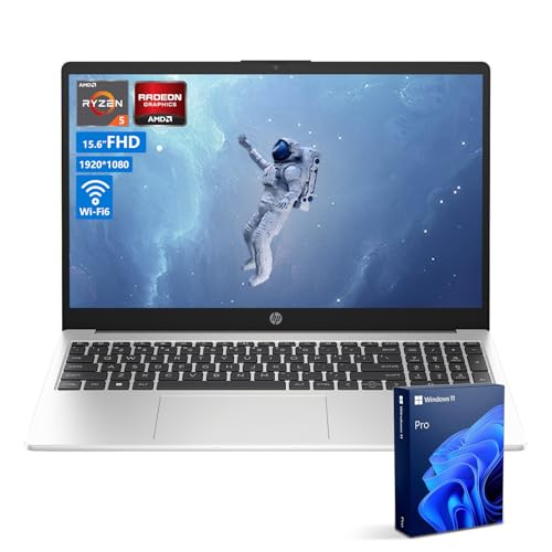 HP 255 G10 Laptop, 15.6" FHD Display, AMD Ryzen 5 7530U, 16GB RAM, 1TB SSD, Windows 11 Pro, Business Laptop for Office, School, and Daily Use, Work and Entertainment, Silver