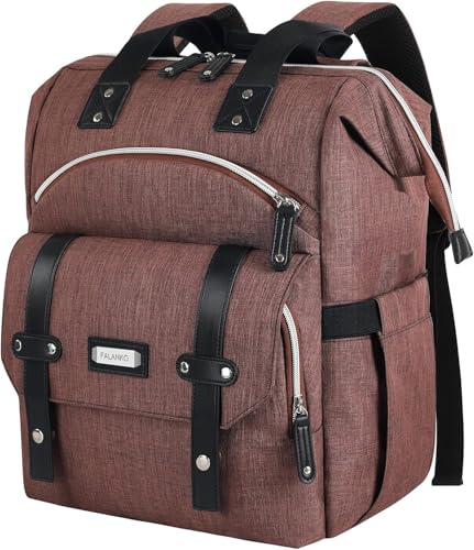 FALANKO Laptop Backpack for Women,Work Doctor Nurse Teacher Travel Backpack for 15.6 Inch Laptop with RFID Anti-theft USB Charging Port Water Resistant College Purse Business Computer Bookbag
