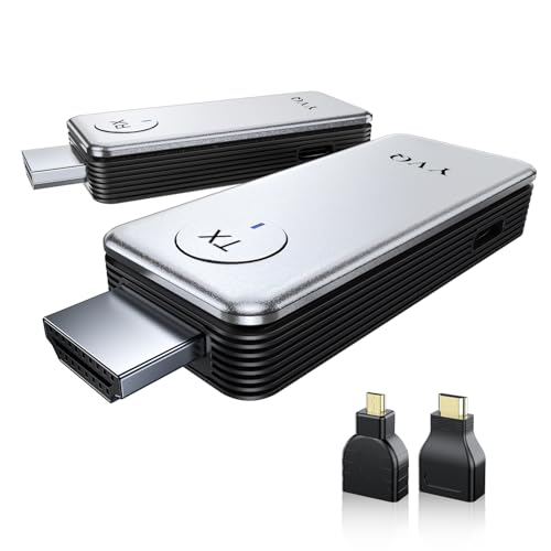 2025 Upgraded Wireless HDMI Transmitter and Receiver, 4K Decode 1080P Output,2.4G/5G Plug&Play Portable HDMI Wireless for Streaming Video and Audio to Monitor/TV Box