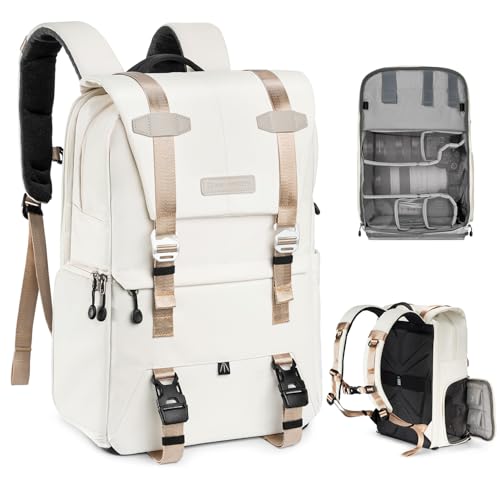 K&F Concept Camera Backpack, Camera Bags for Photographers Large Capacity Camera Case with Raincover,15-15.6 Inch Laptop Compartment Compatible for Canon/Nikon/Sony/DJI Mavic Drone