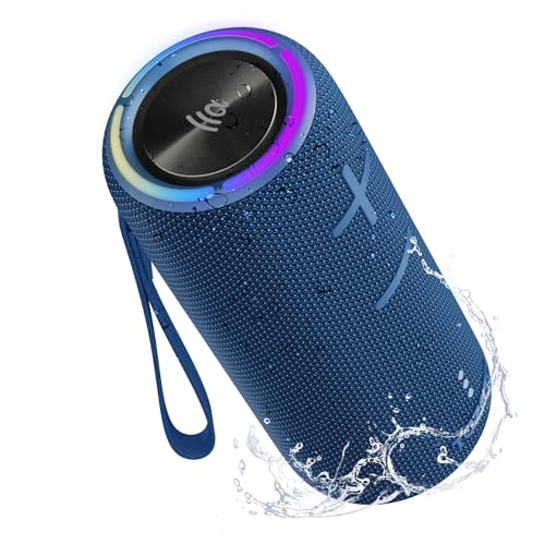 IPX7 Waterproof Bluetooth Speaker - 30W HD Sound, 8H Playtime, TWS Pairing, BT5.3, Portable for Pool/Beach/Shower, Blue Gift