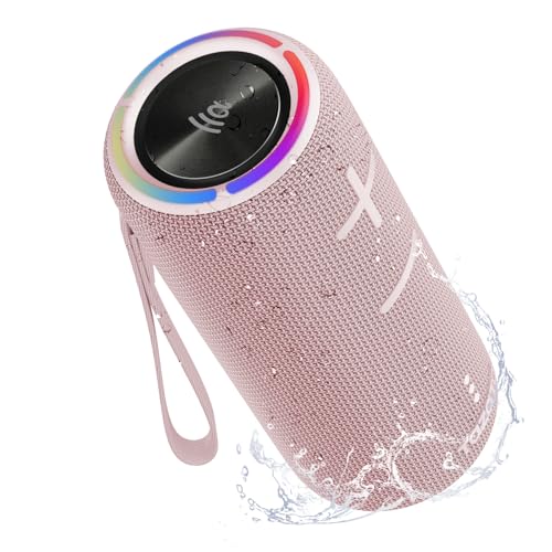 Bluetooth Speaker,30W Portable Wireless Speaker with TWS,IPX7 Waterproof, 8H Playtime, LED Lights,for Pool/Beach/Shower, Blue Gifts, Electronic Gifts