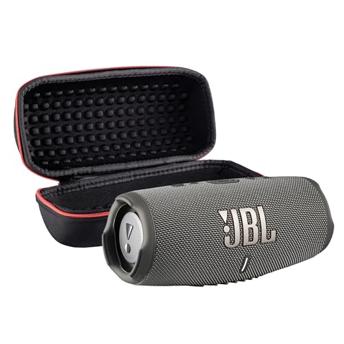 JBL Charge 5 Wireless Bluetooth Speaker (Grey) | Rugged IP67 Waterproof Outdoor Audio with Deep Bass & 20H Playtime | Includes Protective Travel Case for Beach, Hiking, Camping, and More