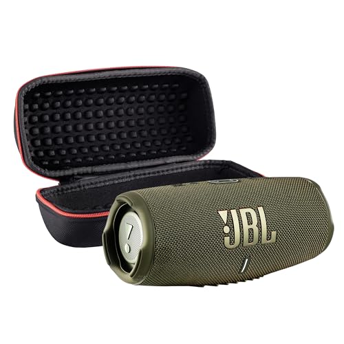 JBL Charge 5 Wireless Bluetooth Speaker (Green) | Rugged IP67 Waterproof Outdoor Audio with Deep Bass & 20H Playtime | Includes Protective Travel Case for Beach, Hiking, Camping, and More