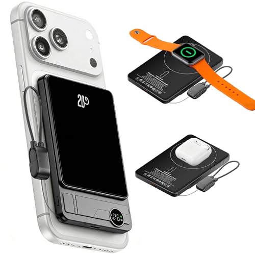 LUCKYDUO 3-in-1 Magnetic Wireless Power Bank