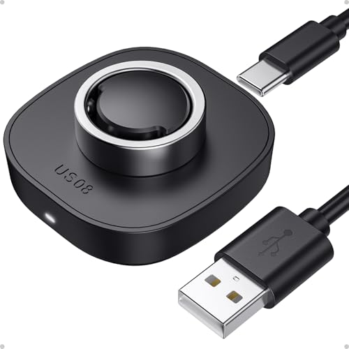 Travel-Friendly Smart Ring Charger, Compatible with Oura Ring Gen3 Charger Size 8, Fast and Safe Charging with USB-C Cable (Black) - Essential for Smart Ring Users