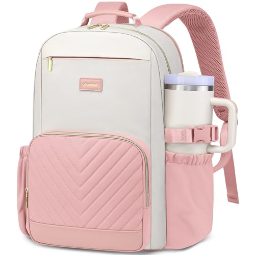 Laptop Backpack for Women Bookbag: 15.6 inch Work School Backpacks with Pouch Pocket for Large Capacity Cup & USB Charger College Book Bag Travel Business Nurse Teacher Bookbags Anti-theft Back Pack