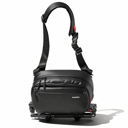 AMBITFUL Genie Magic Camera Sling Bag - Padded Shoulder Strap, Tripod Holder, Waterproof & Lightweight with 8 Compartments, DSLR/SLR/Mirrorless Bag for photographers (12.2x7.8x4.7in, Black, GM6)