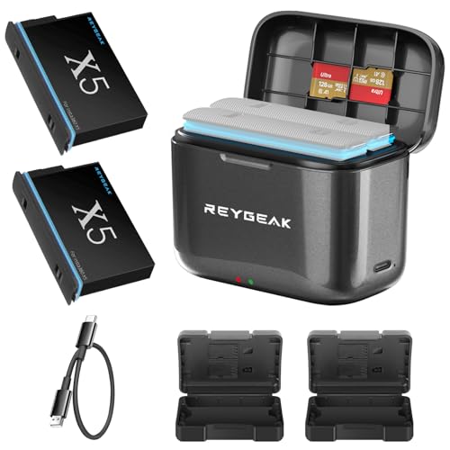 REYGEAK Insta360 X5 Battery Charger Set