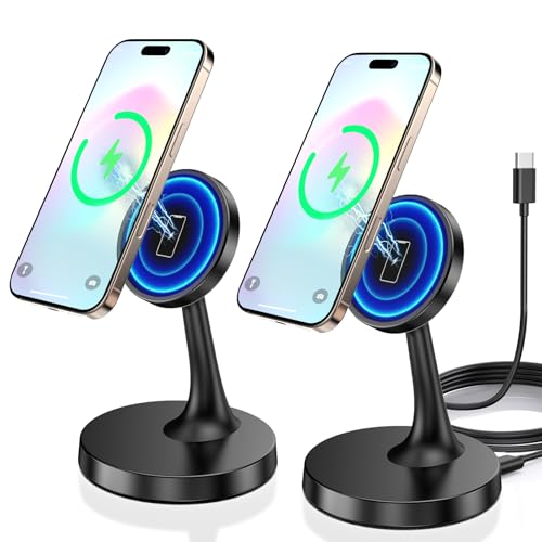 Magnetic Wireless Charger iPhone Stand 15W Fast Mag-Safe Charger for iPhone 16/15/14/13/12 Series Apple Magnet Wireless Charging Station/Pad for AirPods