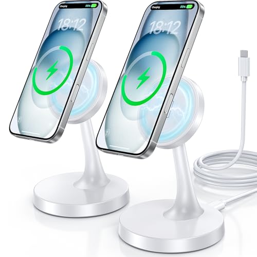Magnetic Wireless Charger iPhone Stand 15W Fast Mag-Safe Charger for iPhone 16/16 Pro/16 Plus/16 Pro Max/15/14/13/12 Series Apple Magnet Wireless Charging Station/Pad for AirPods
