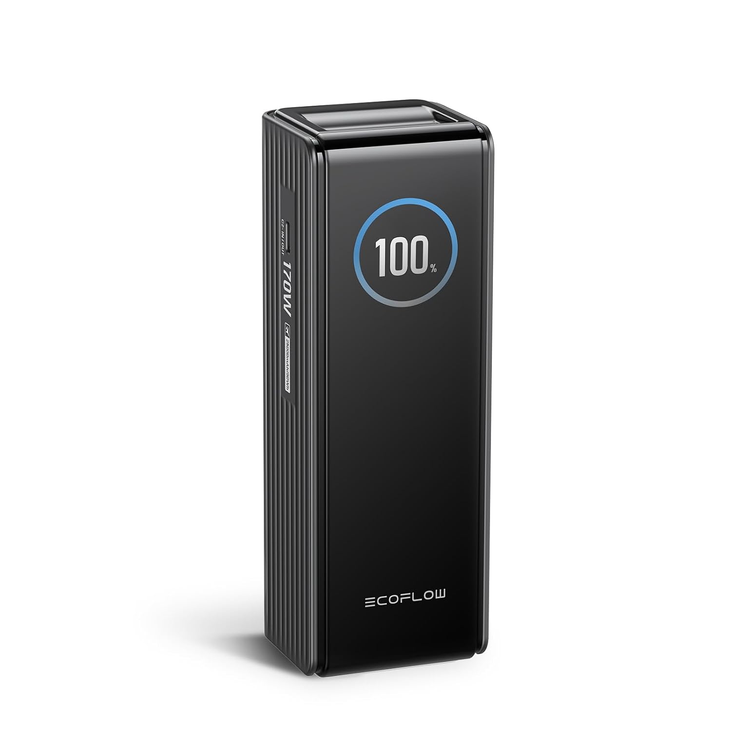 EF ECOFLOW Rapid Power Bank 25,000mAh, 170W Portable Charger with Dual 140W USB-C Ports for Multi-Device Charging, Smart TFT Screen, Compatible with iPhone Series, Samsung, Laptop and More (Black)