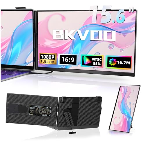 Laptop Screen Extender Dual Monitor - 15.6" Portable Monitor Detachable IPS 1080P FHD 85% NTSC Travel Screen USB-C HDMI Port Compatible with Wins Mac Chrome Dex Fits 13-17" Laptops