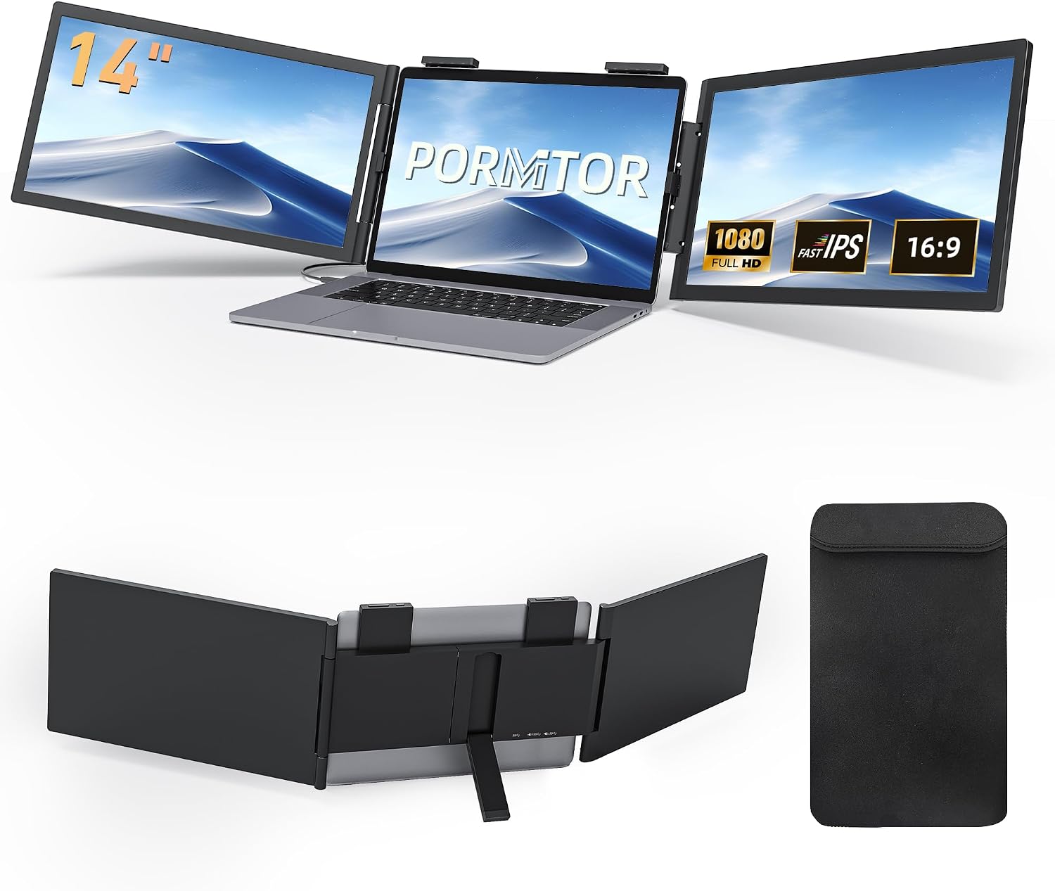 Pornitor 14" Triple Monitor Extender