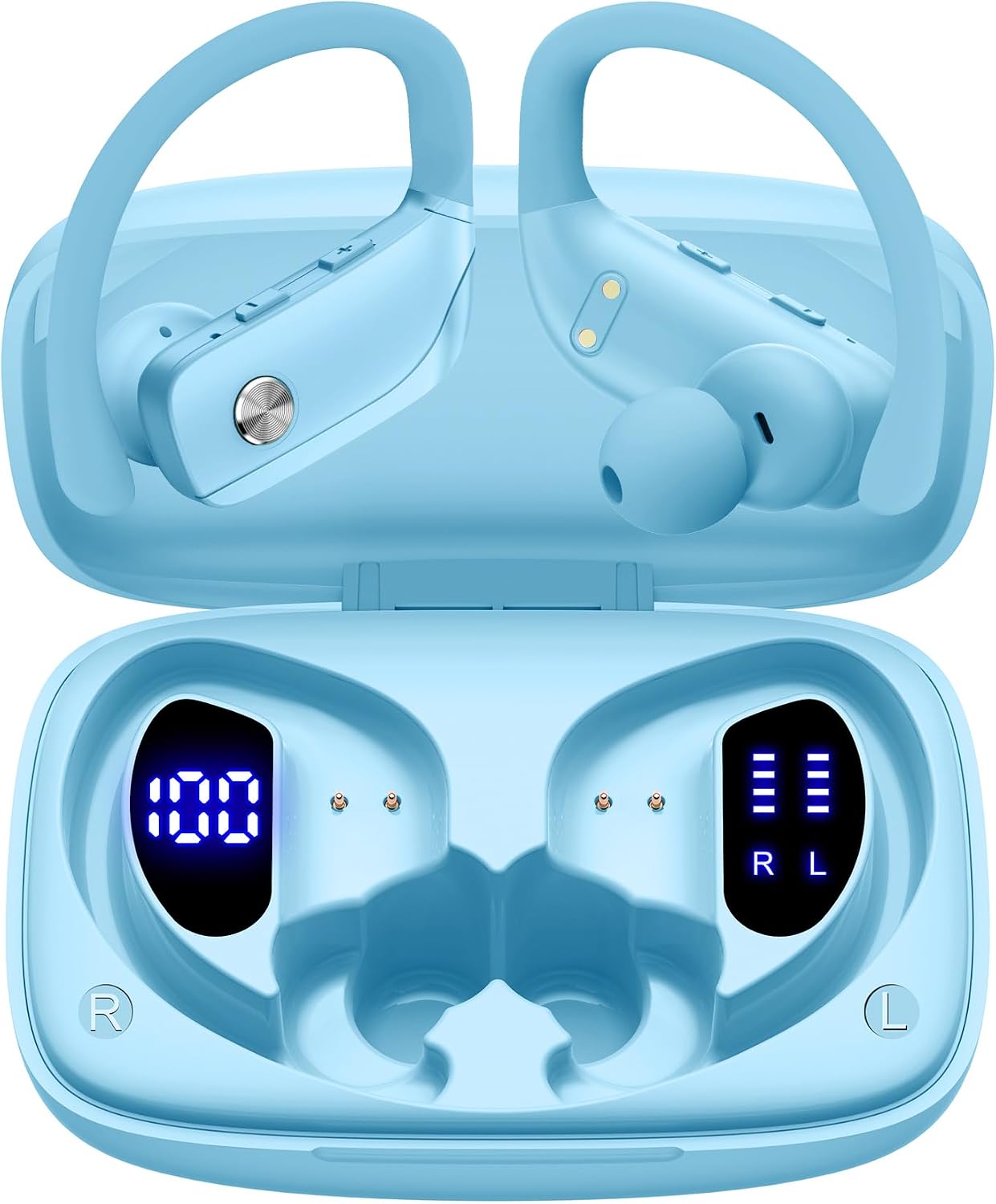 bmani Ear Buds Wireless Earbuds (Sky Blue)
