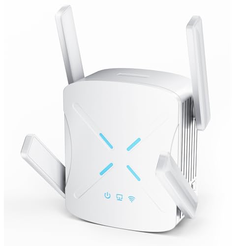 2025 WiFi Extender Signal Booster, New Gen Wi-Fi 6 Repeater, Covers Up to 12,000 sq.ft Range, Dual-Band Internet Booster with Gigabit Ethernet Port, Easy Setup, EasyMesh Compatible