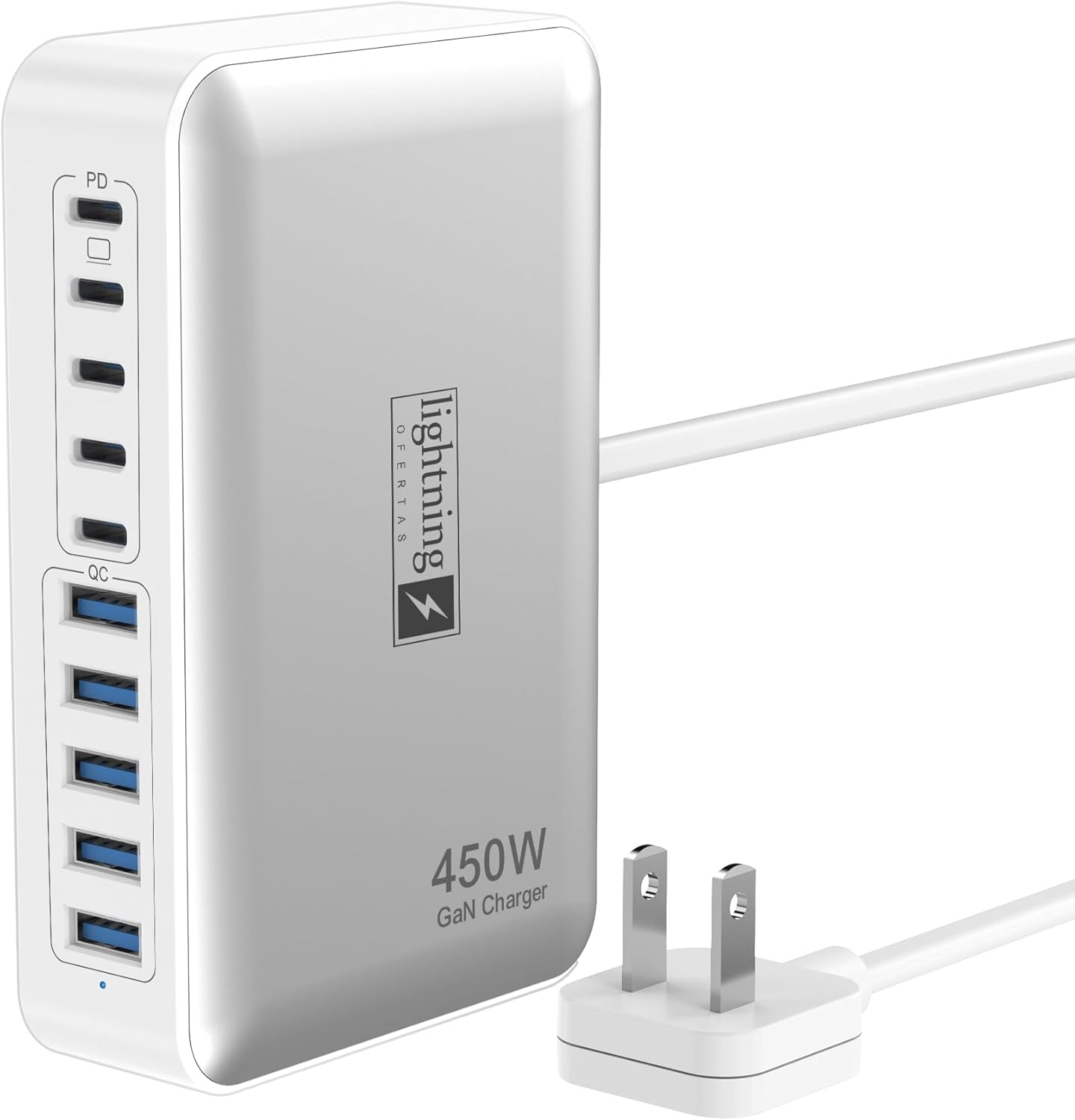 USB C Charger Hub 450W, 10 Ports