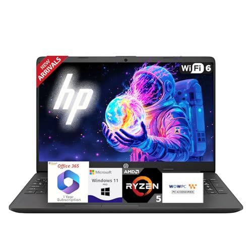 HP 2025 New 15.6" Business Laptop with Microsoft Office 365, AMD Ryzen 5 5500U Processor (Outperforms i7-1165G7), Windows 11 Pro, WOWPC USB (16GB RAM | 1TB SSD)