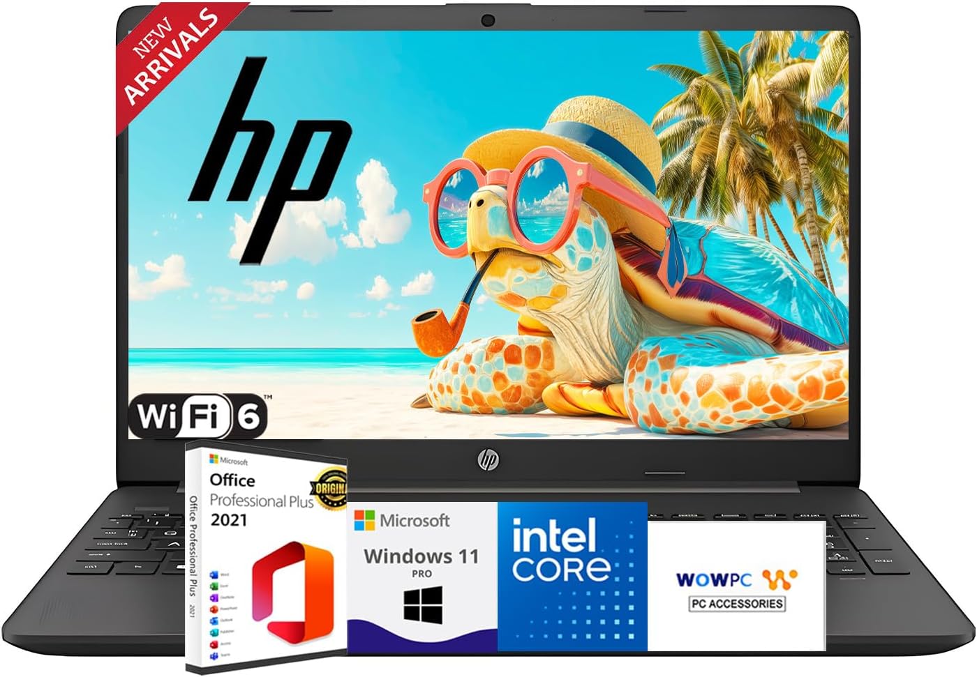 HP New Business Laptop with Microsoft Office, Intel Core i5-1235U 10-core Processor, 15.6" FHD LED Display, 16GB RAM, 1TB SSD, Ultra Quiet Design, SD Card Reader, Wi-Fi 6, Windows 11 Pro, WOWPC USB