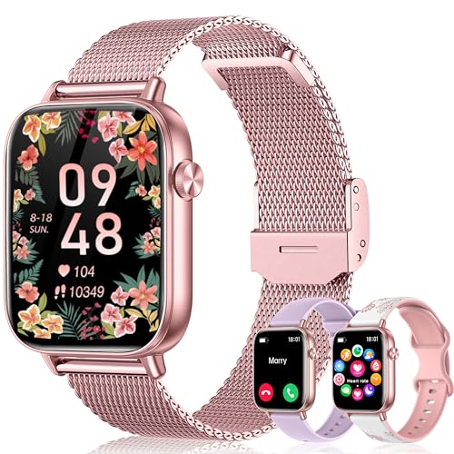 Smart Watch for Women Men (Answer/Make Calls) 1.83" HD 3 Bands Smartwatch Compatible Android iPhone Phones with Fitness Step Tracker/Heart Rate/Sleep Monitor, 120+ Sports Modes IP68 Waterproof, Purple
